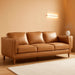 Valencia Artisan Full Leather Sofa 88” - Pure Full Italian Nappa Leather Couch, Solid Wood Accent, Ultimate Comfort, Cognac Tan