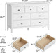 47" White Dresser for Bedroom with 7 Drawer & Metal Handles