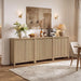 Sideboard Buffet Cabinet with Storage, Fluted Credenza Buffet Table