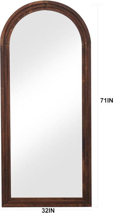 Full Length Mirror, Wood Frame, Standing Mirror, Wall Mirror-Walnut