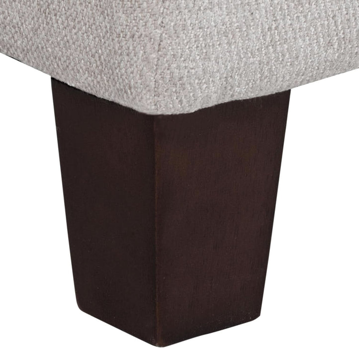 Home Decor | Tufted Ainsley Button Storage Ottoman Bench with Hinged Lid | Ottoman Bench with Storage for Living Room & Bedroom, Grey