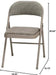 4 Pack Padded Folding Chairs, Cushioned Courtyard Fabric Foldable Chair, Chicory Lace