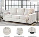 White Queen Upholstered Sleeper Sofa With GelMemoryFoam