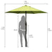 7.5Ft Patio Umbrella with Crank - Green