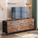 63-Inch Dresser With Durable Fabric Drawers RusticBrown
