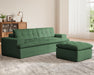 Emerald Green Modularized Sectional Sofa With Ottoman