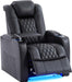Top-Grain Leather Home Theater Seating, Dual-Motor Power Recliner