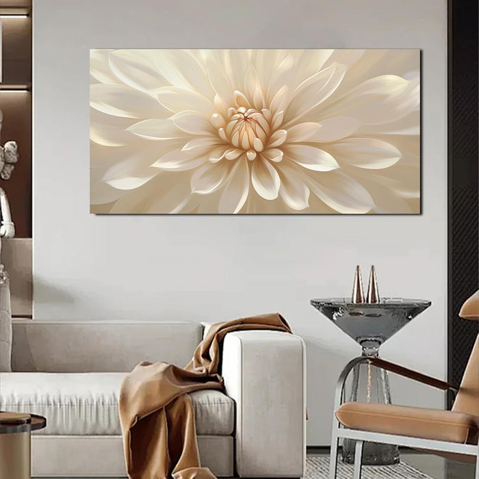 Large Floral Canvas Wall Art for Living Room Modern White Gold Flower Botanical Landscape Artwork for Teen Girl’S Room Bedroom Office Kitchen 20X40 Inch
