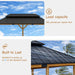 12x20 Hardtop Gazebo Wood Outdoor Pavilion Lockers