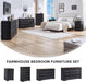 5 Drawer Dresser for Bedroom Farmhouse Black Wood Chest of Drawers for Bedroom Dresser, Rustic 46" Tall Wide Drawers Dressers Wooden Closet Storage Cabinet, Hallway, Living Room