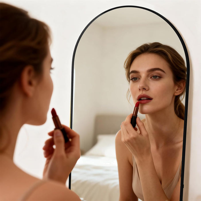 Arched Full Length Mirror, 71"X26"Large Floor Mirrors, for Wall Door Bedroom Bathroom Living Room (Black)