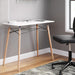 Signature Design by Ashley Jaspeni Industrial Home Office Desk, Painted White Top, Black Metal Framework, Wood, 36" W X 18" D X 29.75" H, White & Light Brown