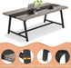 Dining Table for 8 People, 70.87-Inch Rectangular Wood Kitchen Table with Strong Metal Frame, Industrial Large Long Dining Room Table for Big Family (Gray, No Chair)