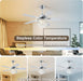 Chandelier Ceiling Fans with Lights and Remote, Nickel 42 In