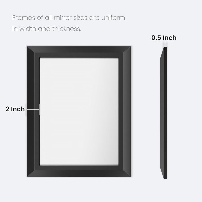 Black Bathroom Mirror 24X32Inches Rectangular Frame