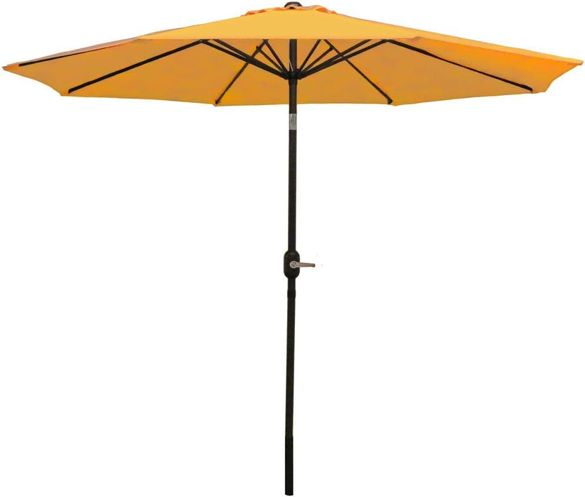 Sunnydaze Outdoor Patio Umbrella with Tilt & Crank, Gold, 9Ft
