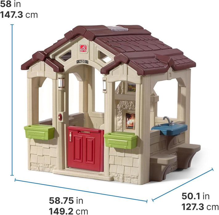 Charming Cottage Kids Playhouse, Indoor and Outdoor Clubhouse Playset, Interactive Sounds, Toddlers 2+ Years Old, Easy to Assemble