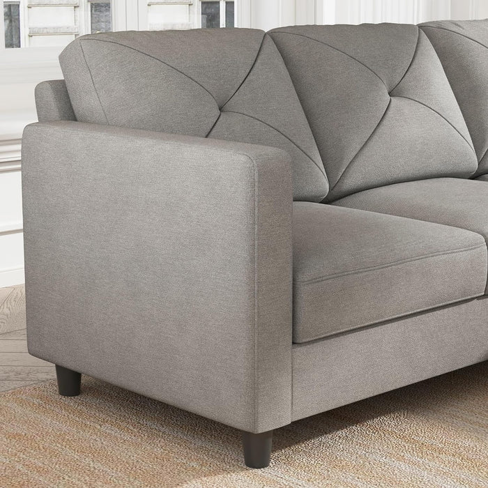 Light Gray U-Shaped Sectional Sofa with Chaise