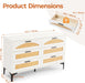 Six Drawer White Dresser With Industrial Stainless