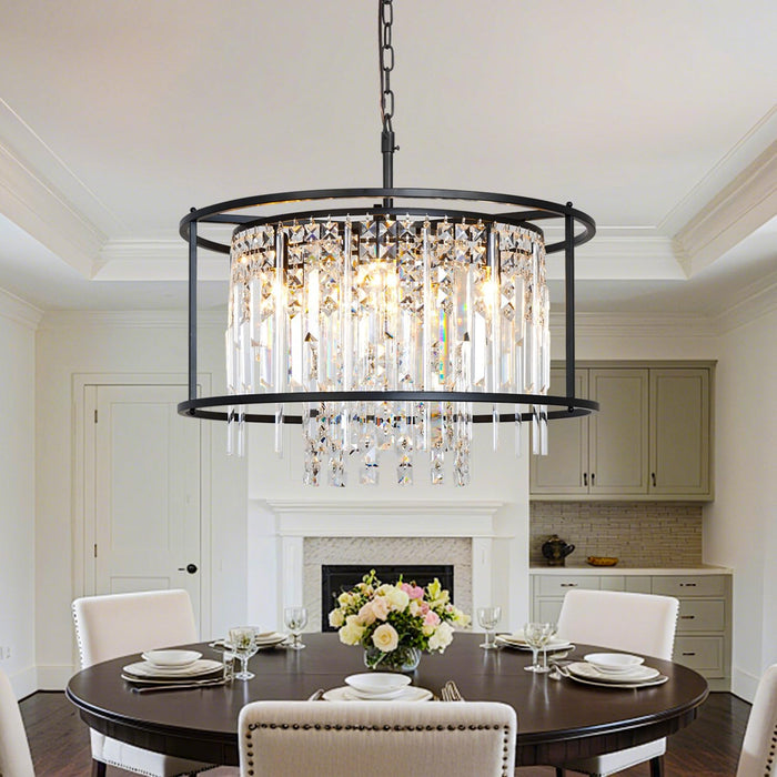 Black Modern Chandelier 23.6 Inch Dimmable Farmhouse