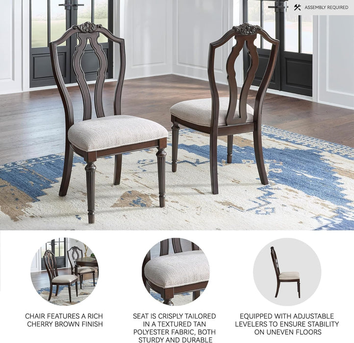 Lavinton Traditional Upholstered Dining Chairs - Tan (Set of 2)