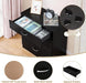 Black 4 Drawer Dresser for Bedroom, Modern Nightstand Storage Chest of Drawer, Wooden Side Table End Table, Living Room, Reception Room