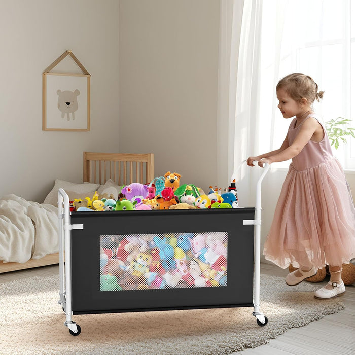 Large Toy StorageChest Black HeavyDuty 360Wheels Nursery