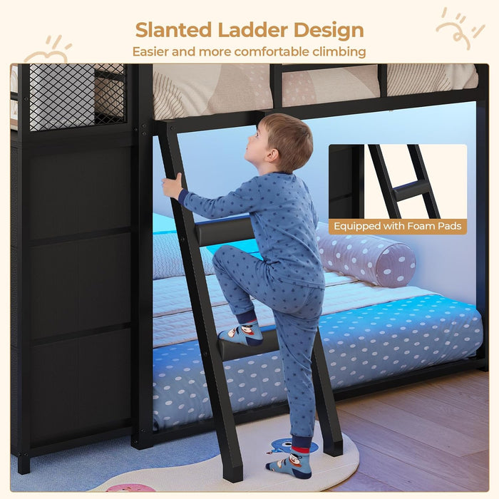 Black PremiumMetalConstruction Twin Over Twin Bunk Bed
