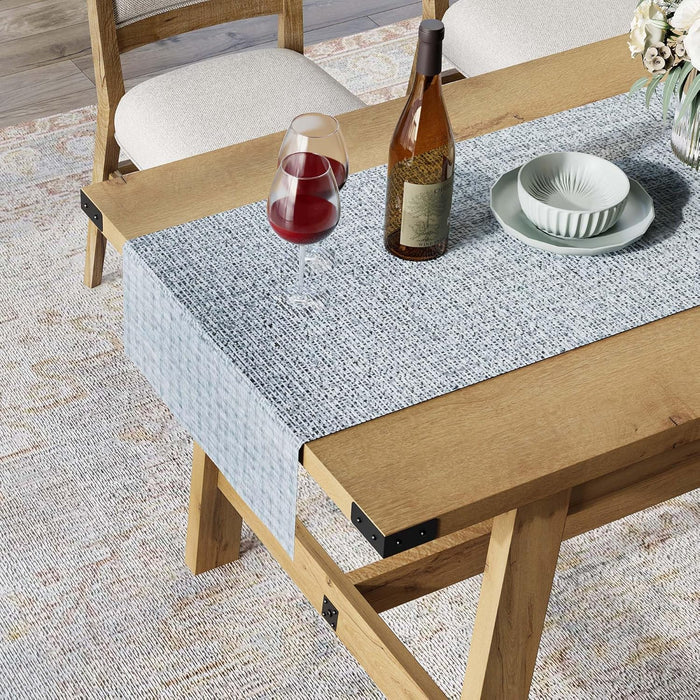 4-6 Person Farmhouse Dining Table with Heavy Duty Wooden Legs, 67.7 Inch Rectangular Modern Wood Kitchen Table for Dining Room & Living Room, Oak Brown