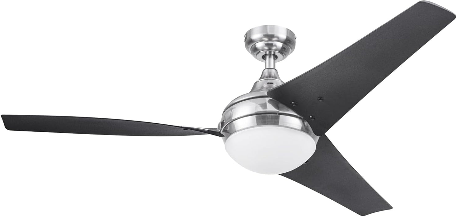 Ceiling Fans Neyo, 52 Inch Contemporary Indoor LED Ceiling Fan with Light, Remote Control, Modern High Performance Blades, Reversible Motor Model- 51803 (Brushed Nickel)