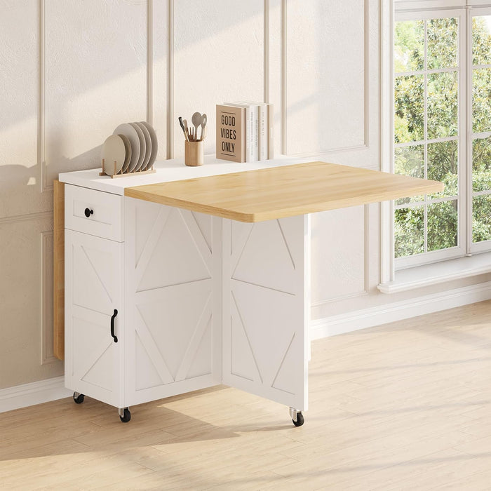 Foldable Dining Table FortySevenInch Wheels Durable
