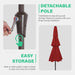 9 Ft 3 Tier Outdoor Patio Umbrella with Push Button, Red
