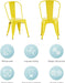 Metal Dining Chair Farmhouse Tolix Style for Kitchen Dining Room Café Restaurant Bistro Patio, 18 Inch, Stackable, Waterproof Indoor/Outdoor (Sets of 4) (Steel Seat, Yellow)