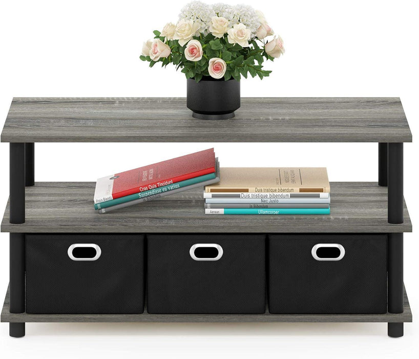 Turn-N-Tube Coffee Table, 31.22D X 15.5W X 15.8H In, French Oak Grey/Black/Black