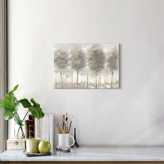 Tree Painting Canvas Wall Art: Nature Forest Landscape Picture Modern Gray Abstract Artwork for Living Room Bedroom