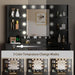 Vanity Desk with Mirror and Lights, Makeup Vanity with Mirror and LED Lights & Power Outlet, 3 Drawers and Cabinets, 3 Lighting Modes Dressing Table Set for Girls Women Bedroom,Black