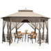 10’X 12’ Octagonal Patio Gazebo with Mosquito Net