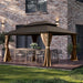 Domi 10x14 EspressoBrown All Weather Gazebo OutdoorPatio