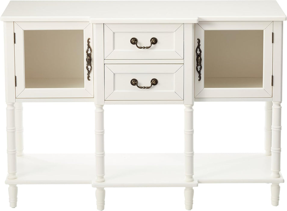 Wood Buffet Sideboard Cabinet Console Table, Cream White