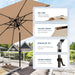 10FT Patio Umbrella with Base, Outdoor Umbrellas with Base Included, 8 Sturdy Ribs, Waterproof Fade Resistant POLYESTER DTY Canopy for Deck, Lawn, Garden, Backyard & Pool, Tan