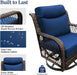 3 Pieces Outdoor Swivel Rocker Chairs with Rattan Side Table