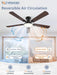 52 Inch Ceiling Fans with Lights, Flush Mount Low Profile Ceiling Fan with 6 Speeds & 3CCT, Smart Remote&App Control, Dimmable 24W LED Light, Quiet DC Motor for Living Room Bedroom,Black