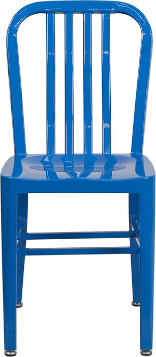 Gael Commercial Grade 2 Pack Blue Metal Indoor-Outdoor Chair