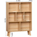 Wooden 7 Cube Book Shelf, Natural 3 Tier Bookshelf with Legs, Modern Open Storage Organizer,Boho Bookcase,Display Cabinet Shelf Free Standing Bookshelves for Bedroom,Living Room,Office