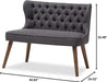 Dark Grey Button-Tufted Loveseat: Mid-Century Modern Style