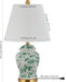 Penelope Ginger Jar 22" LED Table Lamp, White/Green