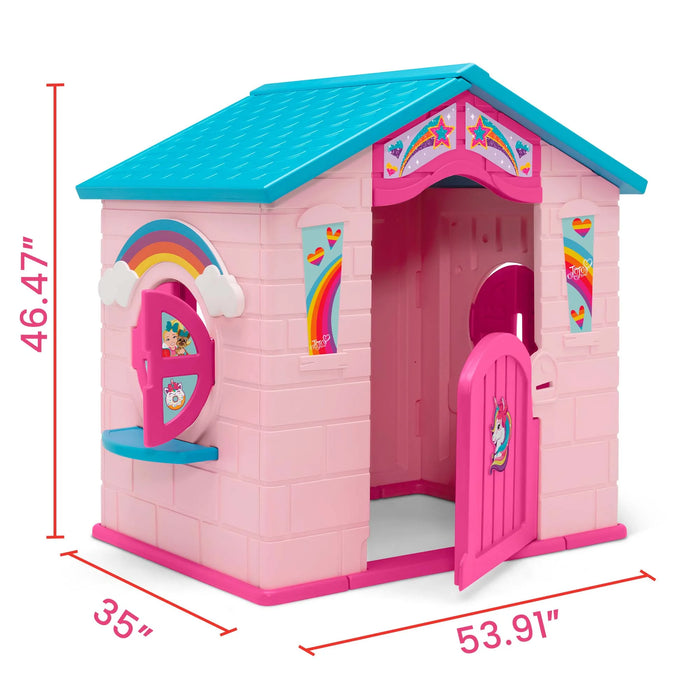 Rainbow & Unicorn Plastic Indoor/Outdoor Playhouse with Easy Assembly, Pink