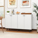 Sideboard Buffet Cabinet, 50’’ Accent Kitchen Storage Cabinet with 4-Door & 5-Position Adjustable Shelves, Modern White Sideboard with 5 Support Legs, Buffet Table for Coffee Bar, Living Room