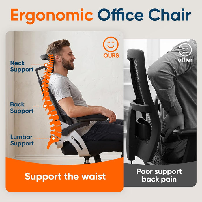 Ergonomic Office Chair 400 Lbs Mesh Desk Chair with Headrest