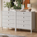 White 4 Drawer Dresser, Modern Chest of Drawers for Bedroom, Wood Fluted Dresser Organizer with Deep Drawers for Clothes, Nightstand for Bedroom, Hallway, Living Room, Entryway